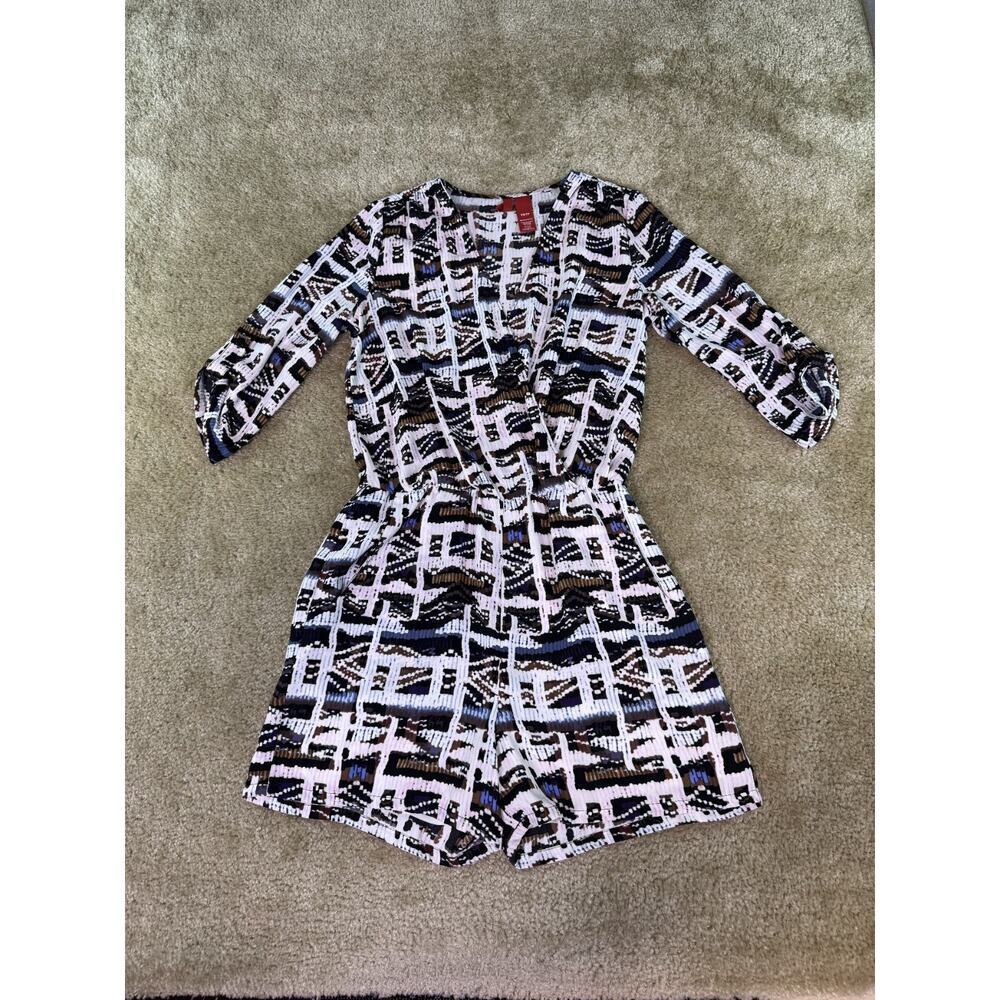 Saks Fifth Avenue 5/48 Womens Romper Size XS Geometric V Neck D681